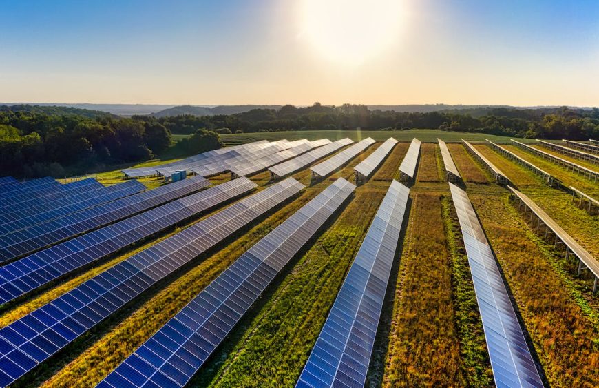 solar farm at sunny day