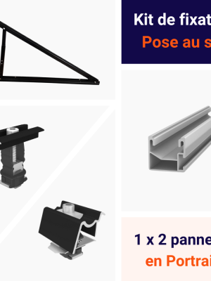 K2 Systems - Kit de fixation Tuiles 1 ligne de 3 panneaux Portrait