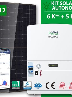 Kit Solaire Hiconics 30 kWh – Onduleur 6 kW + 6x Batteries 5 kWh | Solardirect