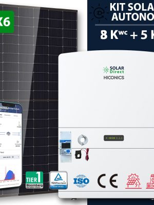 Kit Solaire Hiconics 5 kWh – Onduleur 8 kW + 1xBatterie 5 kWh | Solardirect