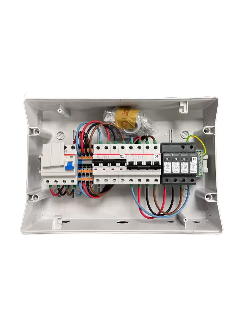 WA Conception – Coffret AC 15/17kW Triphasé, protection 1 onduleur 32A 400VAC, Différentiel 300mA Type AC, avec Parafoudre
